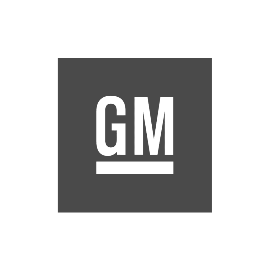 A square logo with the letters gm on it.