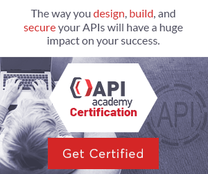 A picture of an api academy certification.