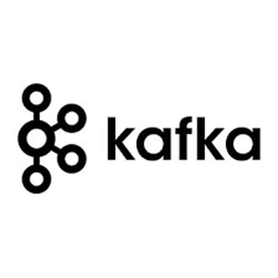 A black and white logo of kafka
